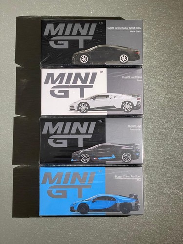Mini lot 4x bugatti - 1/64, gt