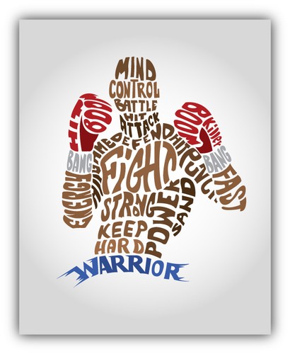 Adesivo typo box - adesivo, warrior